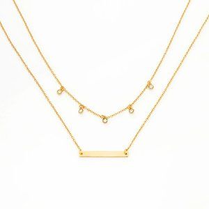 FOSTERIE NECKLACE layered gem necklace NÉW in package